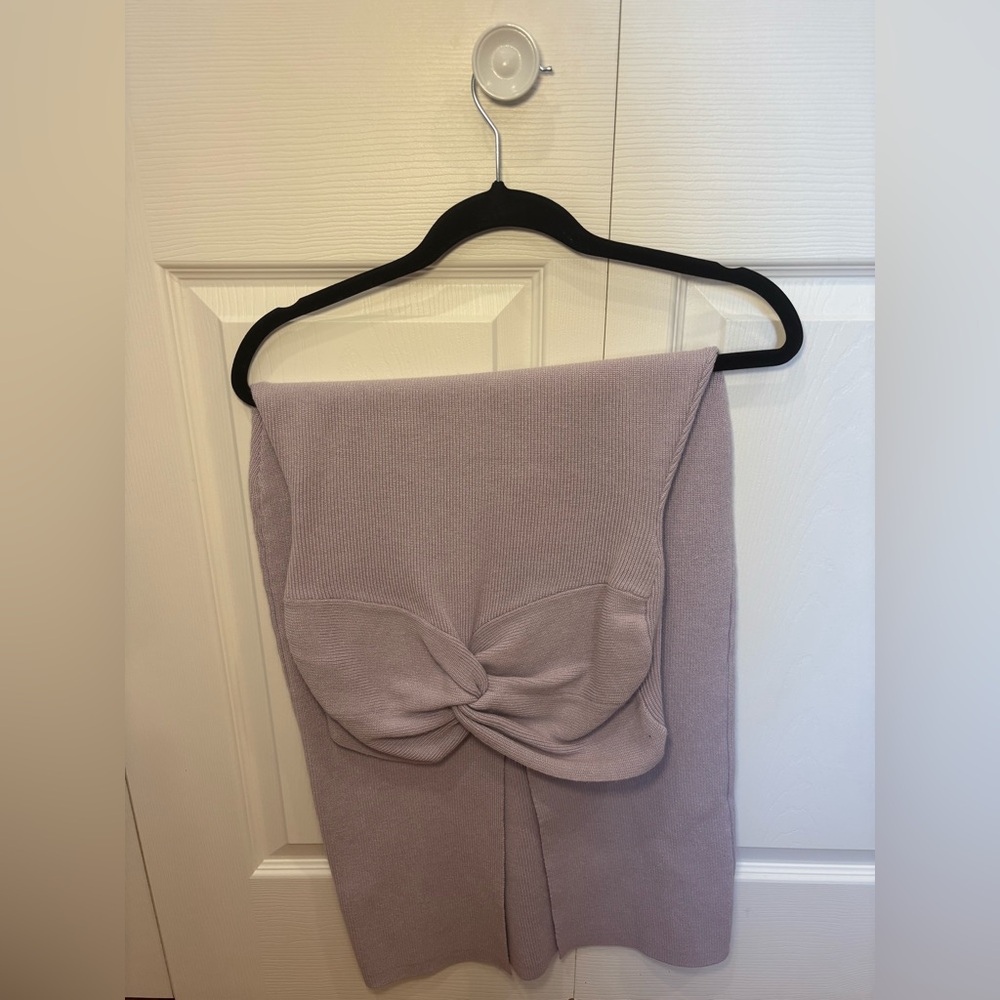 Purple Strapless Knit Dress